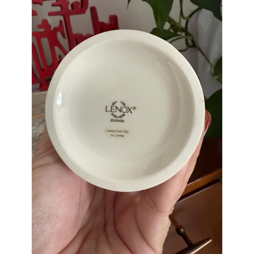 Vintage Lenox Beaded Votive Holders | Ivory Porcelain, Gold Trim (Pair)